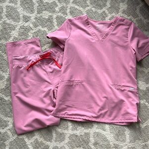 Blush pink figs set. Women’s medium. Wide leg pants